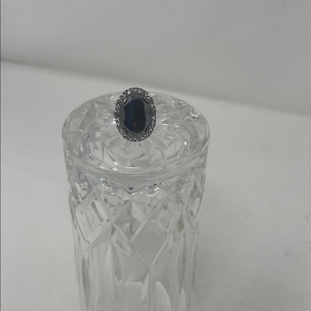 Sterling Silver Hematite Oval Ring Size 6
